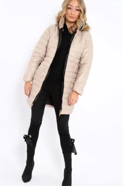 Rebellious Fashion Stone Longline Puffer Jacket - Alexandra