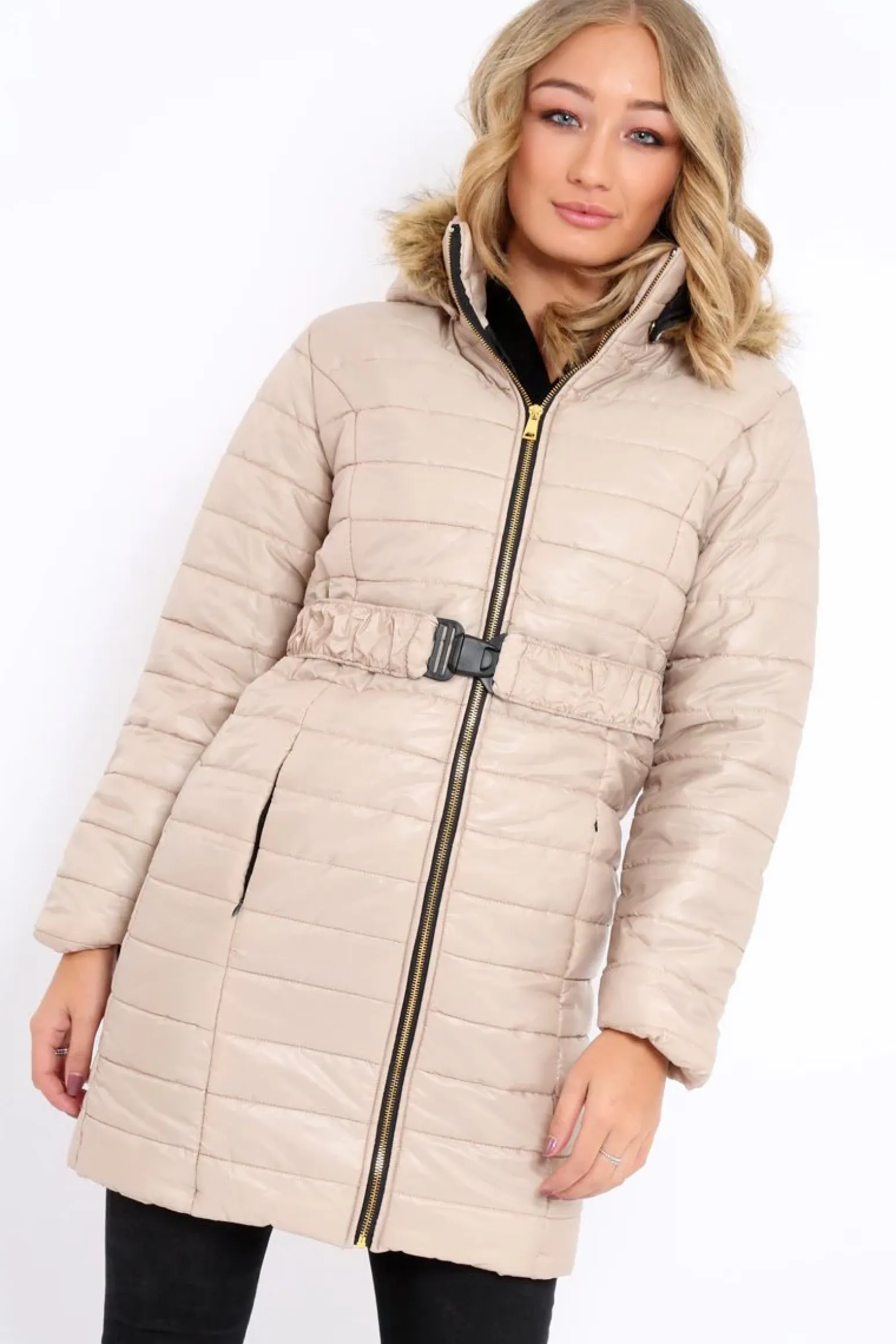 Rebellious Fashion Stone Longline Puffer Jacket - Alexandra