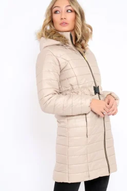 Rebellious Fashion Stone Longline Puffer Jacket - Alexandra