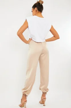 Rebellious Fashion Stone Luxe Satin Joggers - Ilona