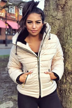 Rebellious Fashion Stone Padded Coat - Zara