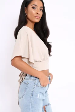 Rebellious Fashion Stone Plunge Crop Top - Suzanne