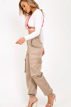 Rebellious Fashion Stone Pocket High Waist Cargo Cuffed Trousers - Galya
