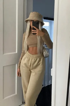 Rebellious Fashion Stone Ribbed Double Cut Out Crop Top - Graci