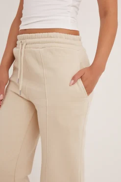 Rebellious Fashion Stone Seam Detail Straight Leg Lounge Trousers - Adora