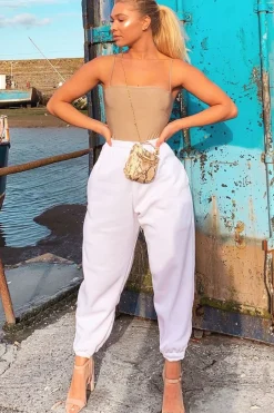 Rebellious Fashion Stone Slinky Square Neck Bodysuit - Sadie