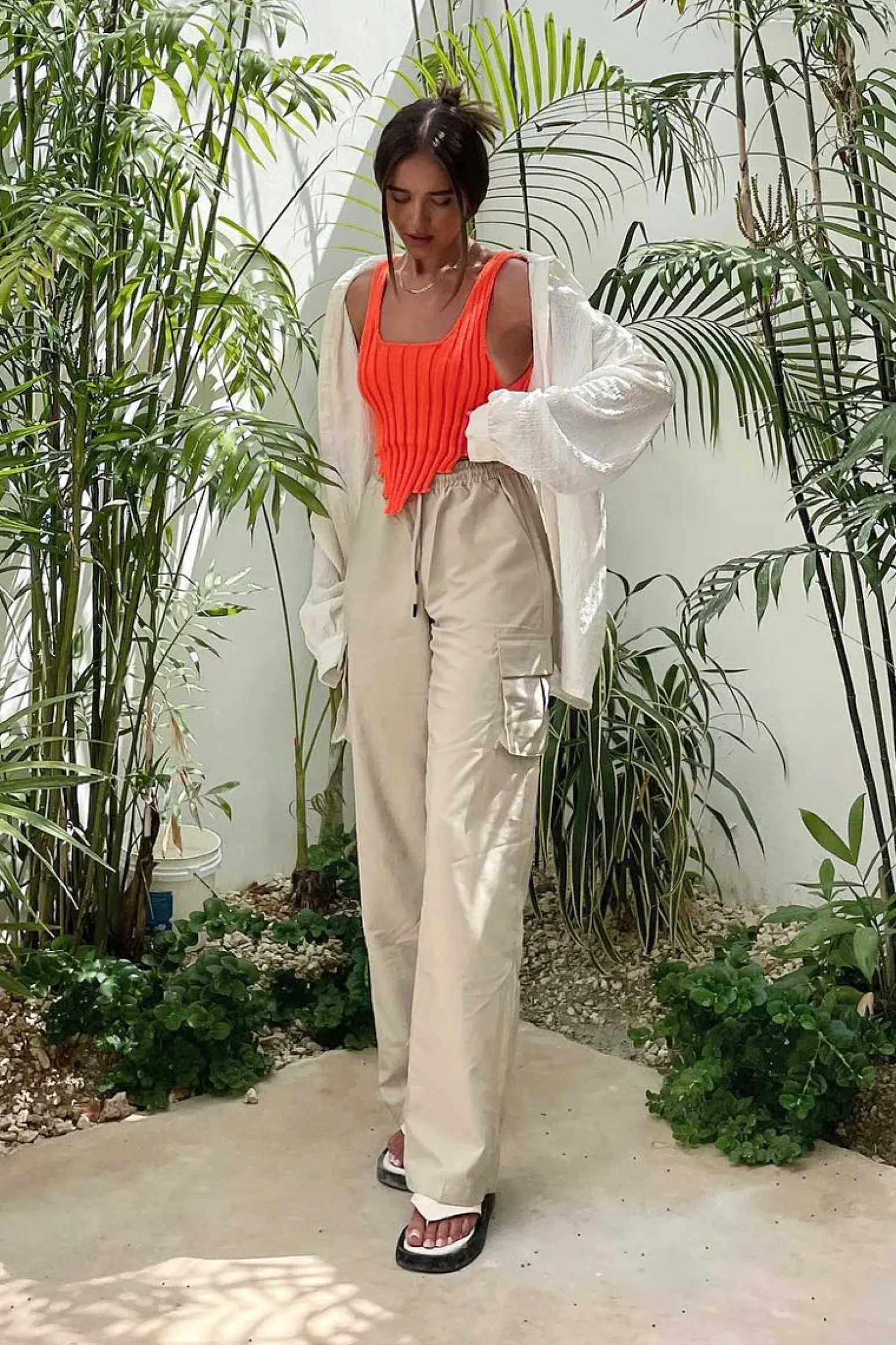 Rebellious Fashion Stone Straight Leg Cargo Trousers - Aida