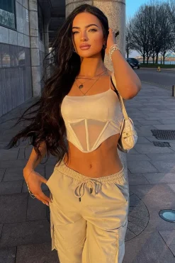 Rebellious Fashion Stone Straight Leg Cargo Trousers - Aida