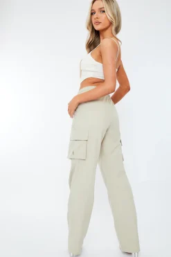 Rebellious Fashion Stone Straight Leg Cargo Trousers - Aida