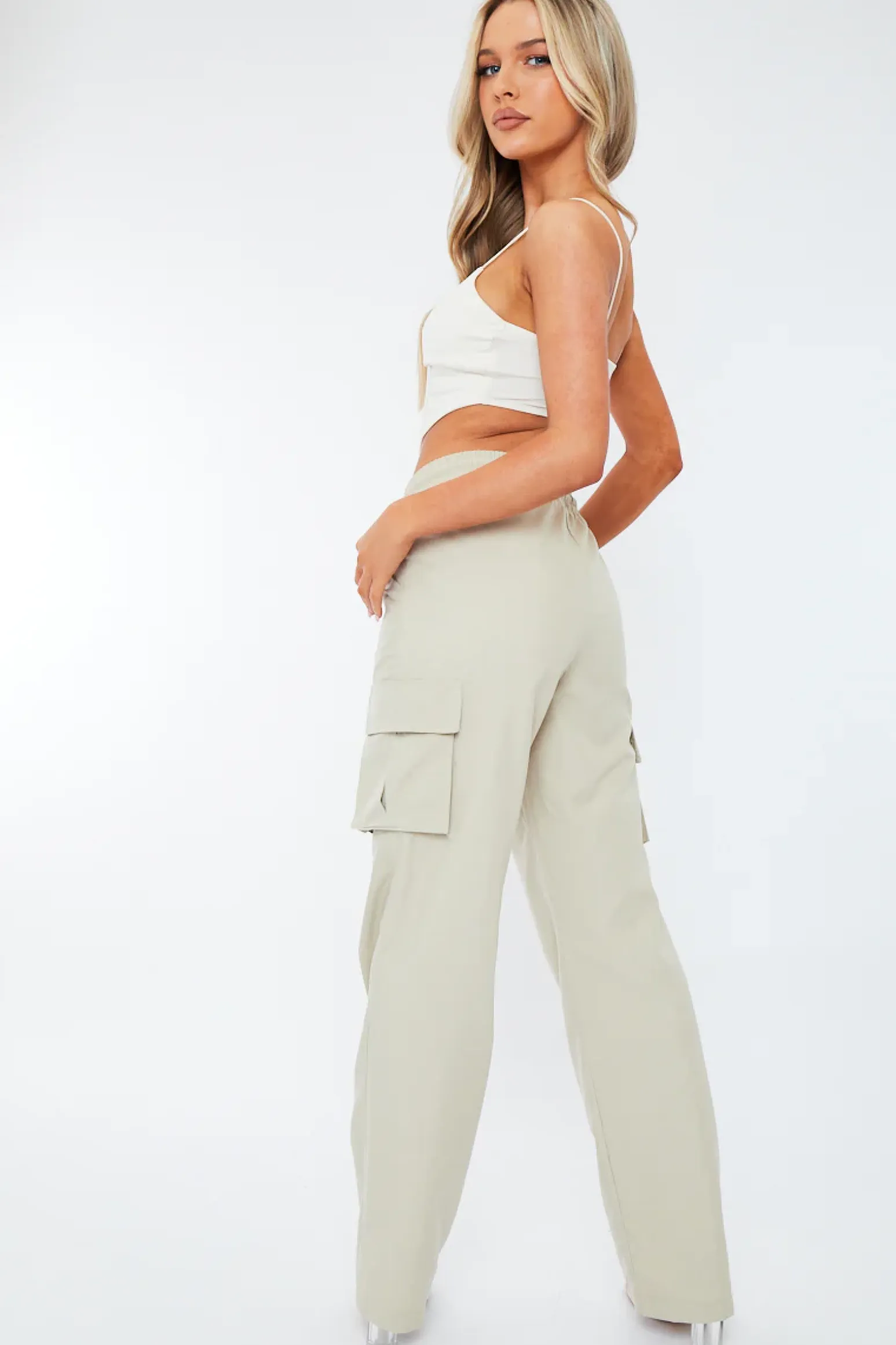 Rebellious Fashion Stone Straight Leg Cargo Trousers - Aida