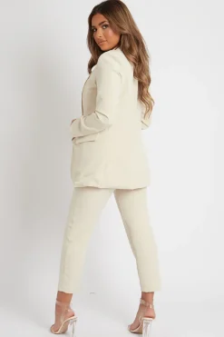 Rebellious Fashion Stone Tailored Blazer And Trouser Set - Raea