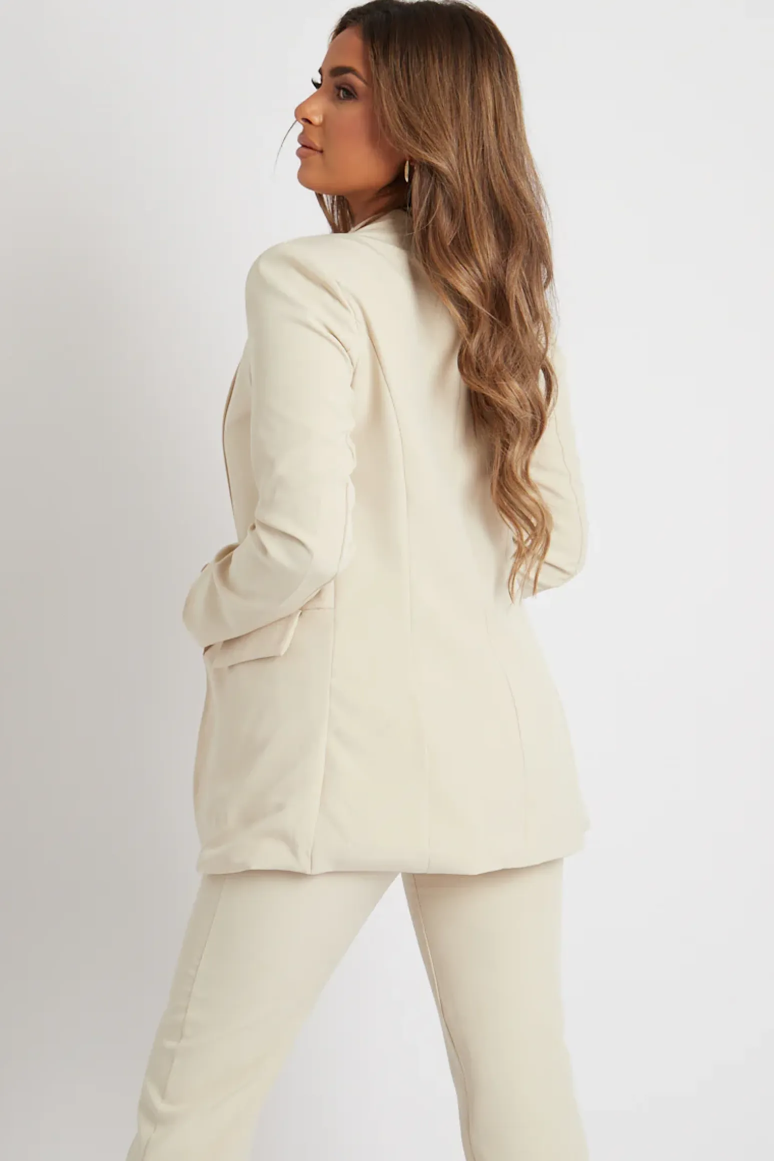 Rebellious Fashion Stone Tailored Blazer And Trouser Set - Raea
