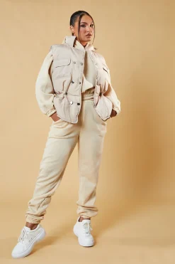 Rebellious Fashion Stone Toggle Detail Cropped Gilet - Florence