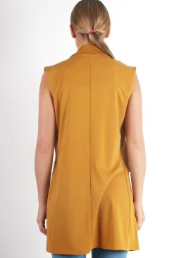 Rebellious Fashion Tara Mustard Sleeveless Coat