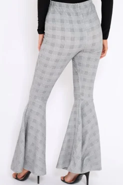 Rebellious Fashion Tartan Extreme Flare Trousers - Robin