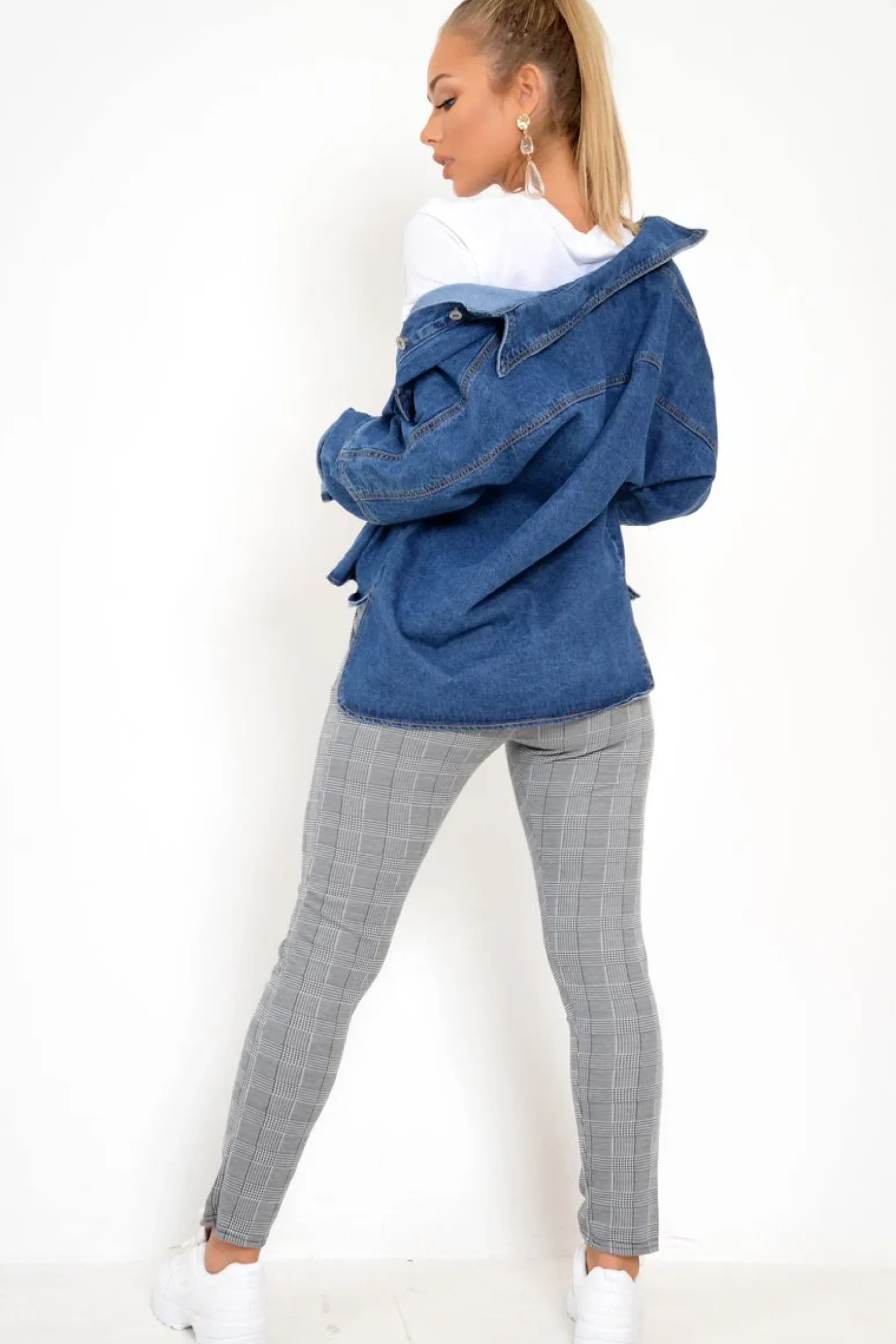 Rebellious Fashion Tartan Paper Bag Tie Waist Cigarette Trousers - Karmen