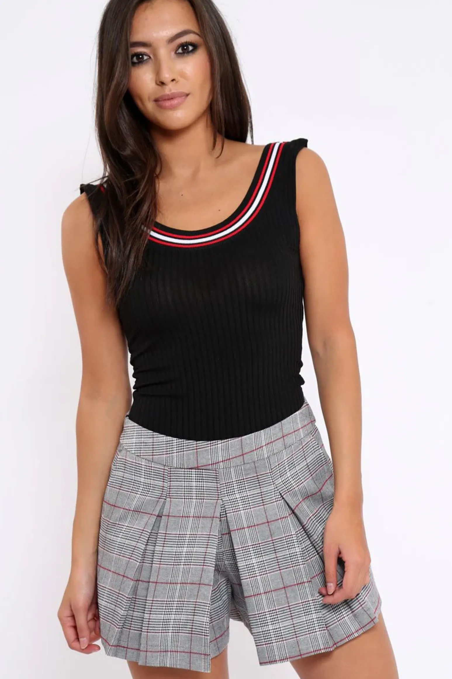 Rebellious Fashion Tartan Pleated Mini Shorts - Leonie