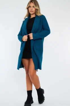 Rebellious Fashion Teal Blue Mid Length Teddy Coat - Madelin