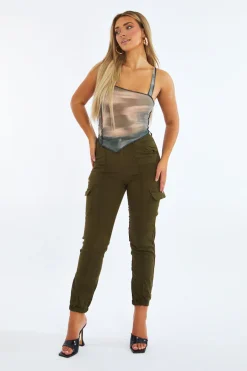 Rebellious Fashion Tie Dye Print Mesh Asymmetric Crop Top - Filippa