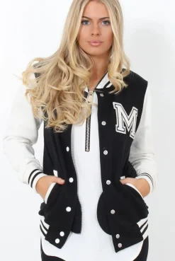 Rebellious Fashion Tomo White And Black Baseball Jacket