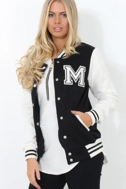 Rebellious Fashion Tomo White And Black Baseball Jacket