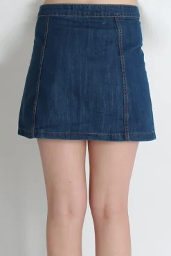 Rebellious Fashion Una Denim Button Front Skirt