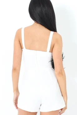 Rebellious Fashion Veronica White Cut Out Playsuit
