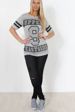 Rebellious Fashion Vixon Grey Slogan Tshirt