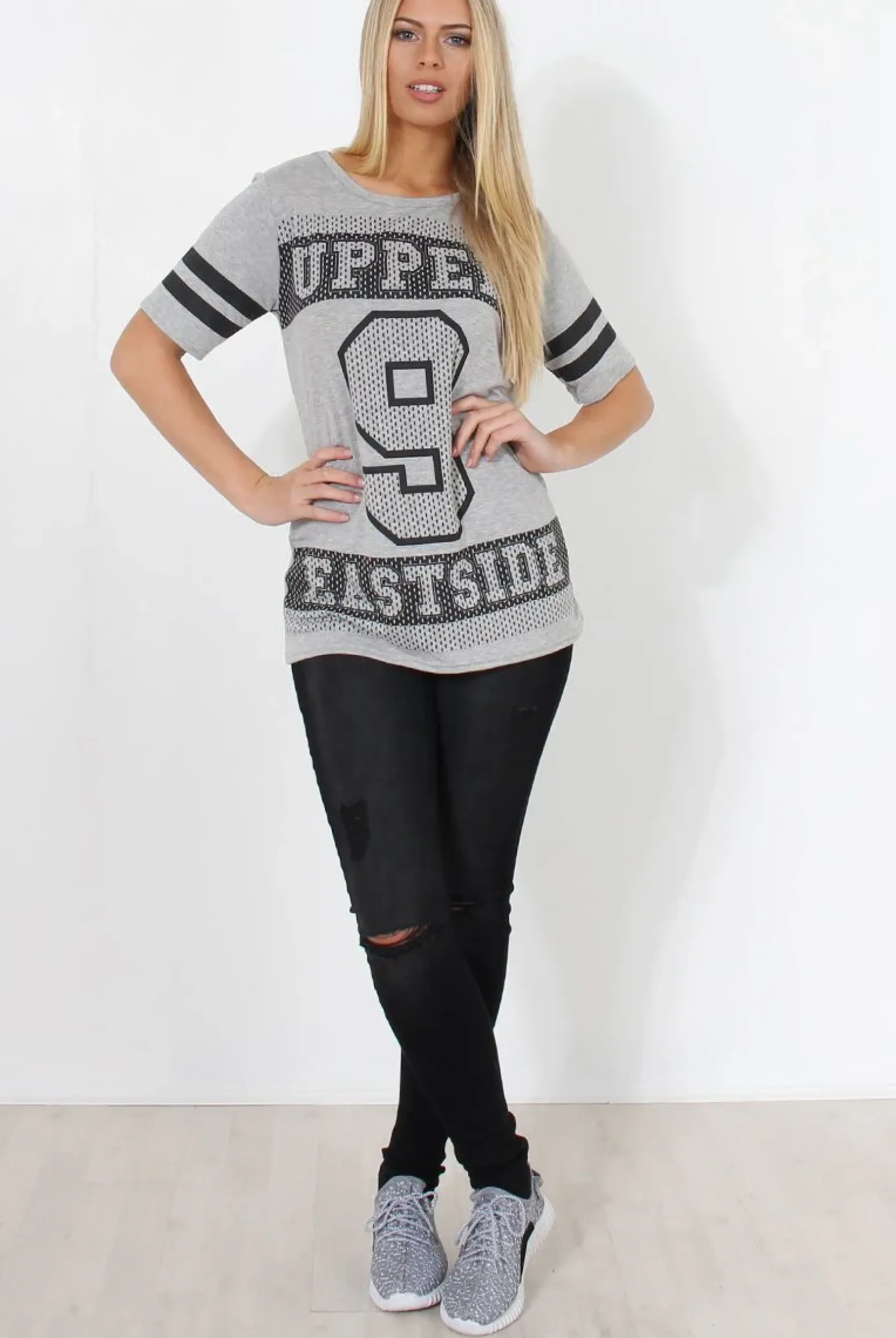 Rebellious Fashion Vixon Grey Slogan Tshirt