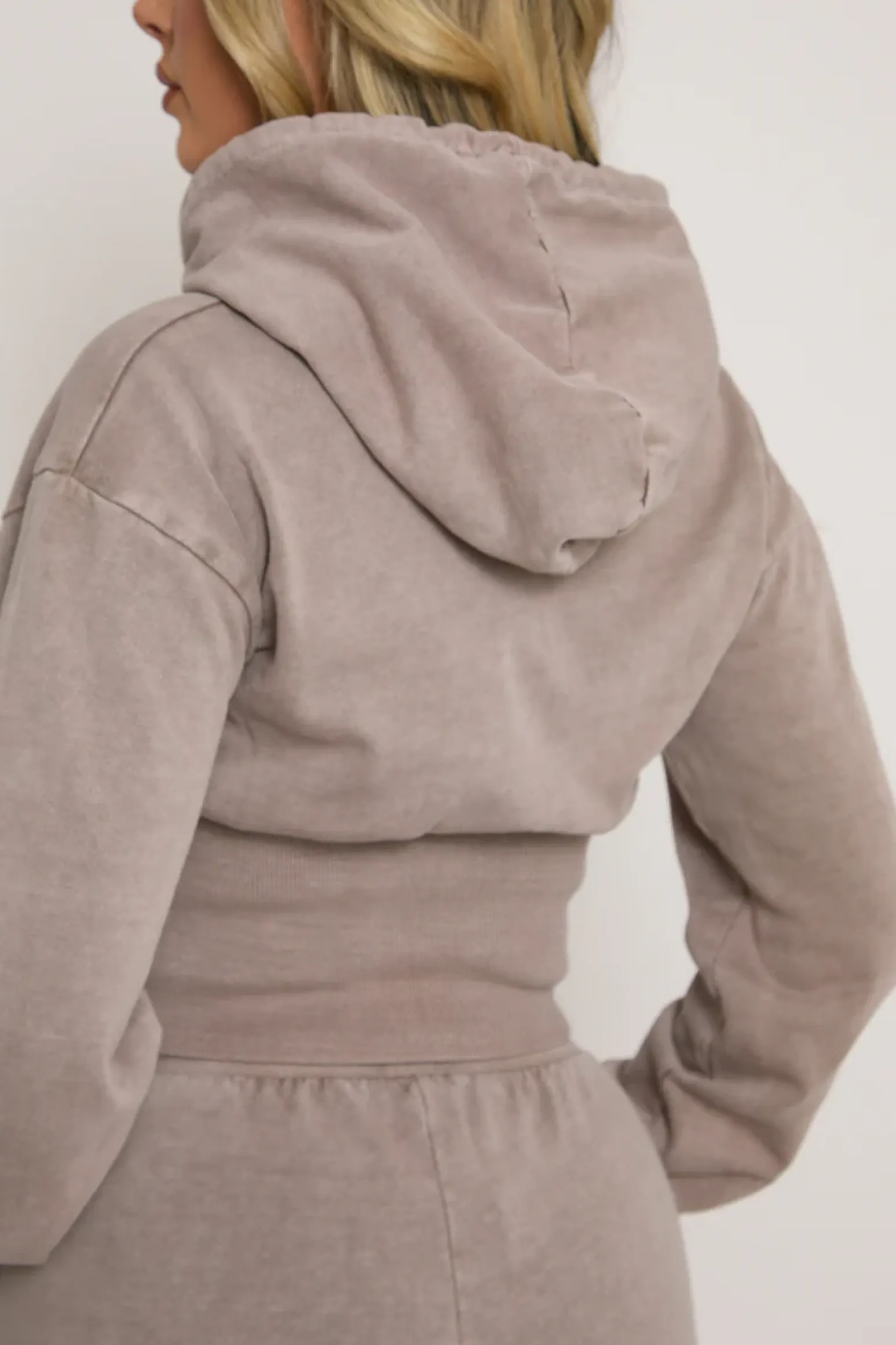 Rebellious Fashion Washed Grey Cinched Waist Hoody and Joggers Loungewear Co-ord Set - Destiny