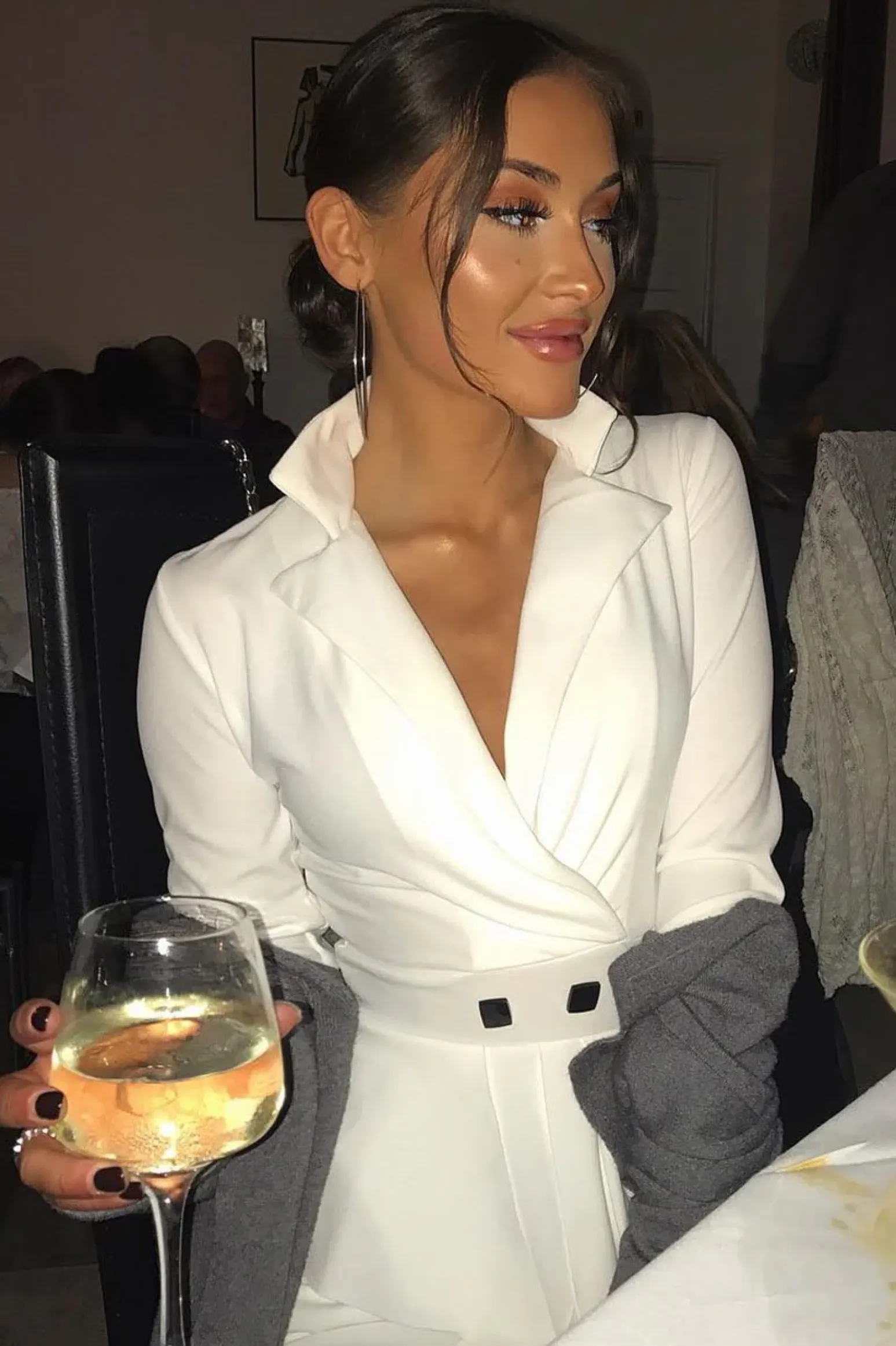 Rebellious Fashion White Asymmetrical Front Detail Fitted Blazer Dress - Audrey