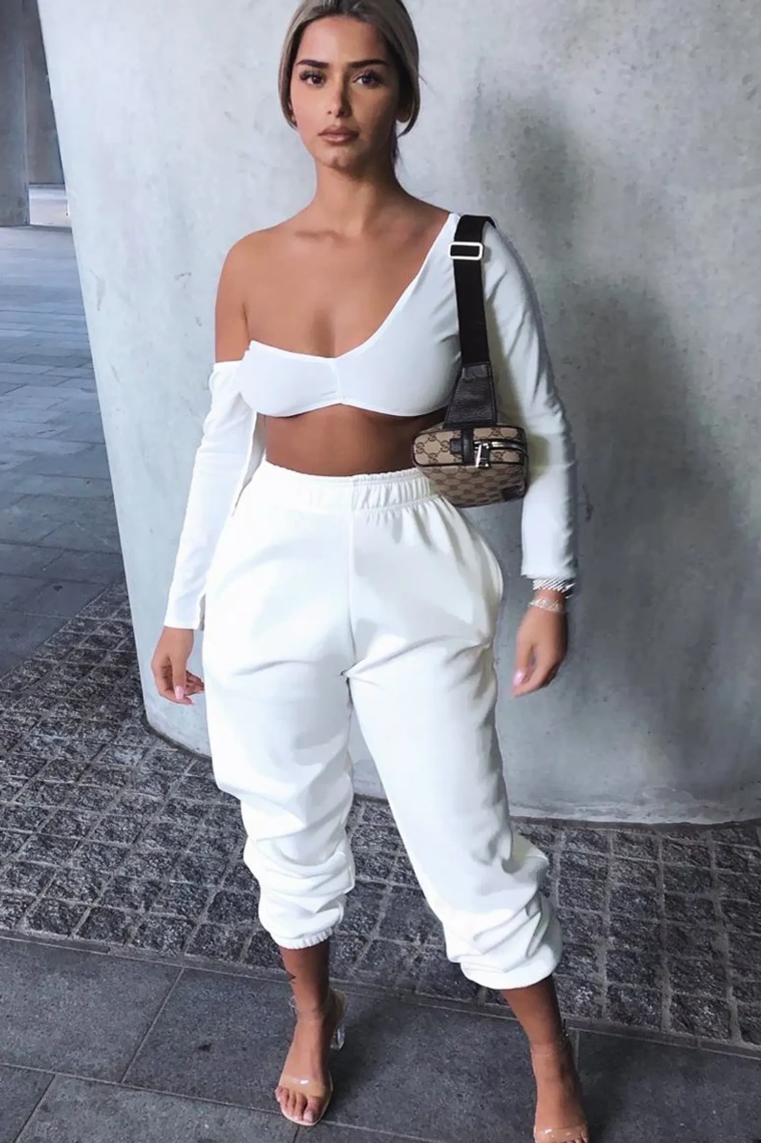 Rebellious Fashion White Asymmetric Crop Top - Nicki