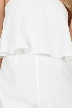 Rebellious Fashion White Bandeau Playsuit - Collette