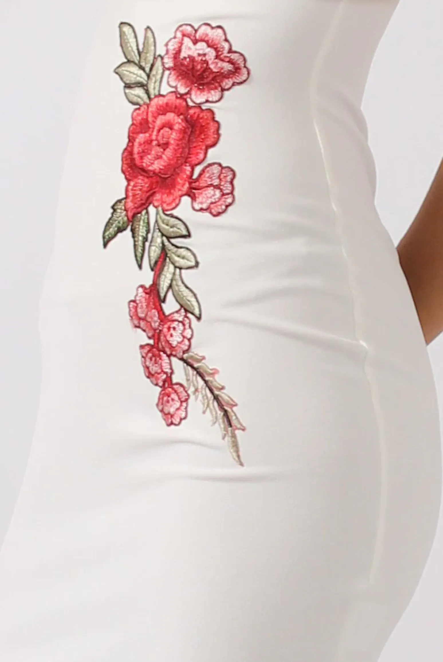 Rebellious Fashion White Bardot Frill Embroidered Dress - Jasmine