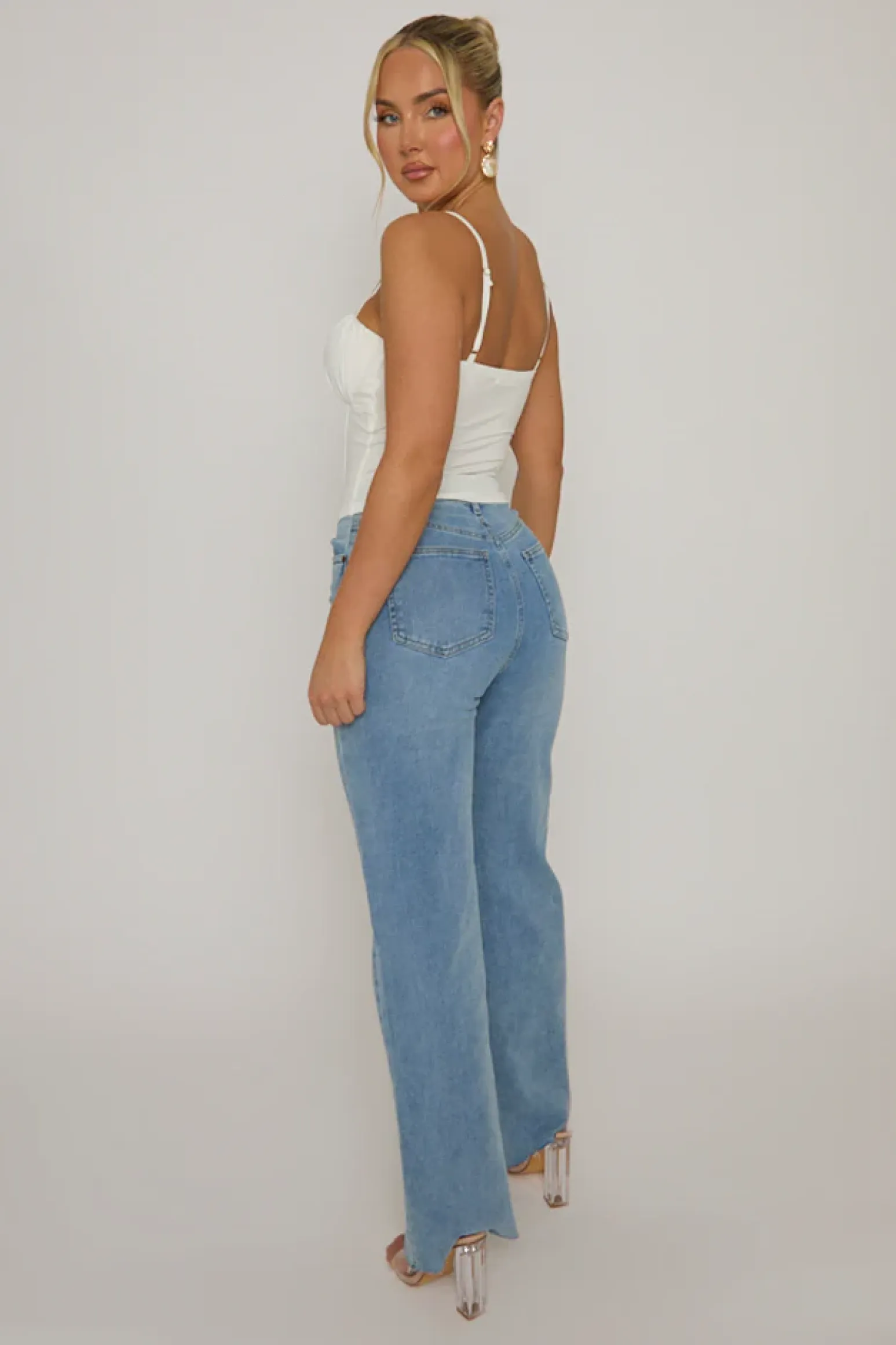 Rebellious Fashion White Boned Strappy Corset Top - Edita