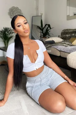 Rebellious Fashion White Button Front Scoop Neck Crop Top - Khiya