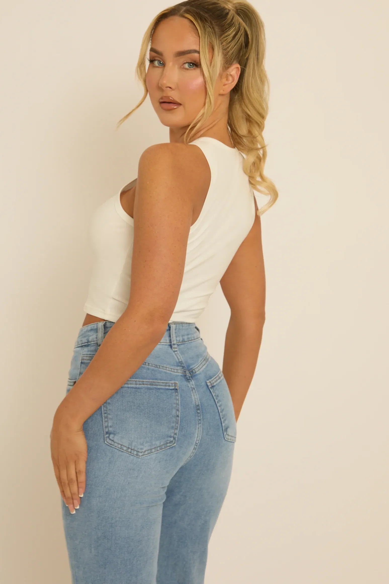 Rebellious Fashion White Cherry Vest Top - Sam