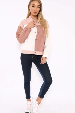 Rebellious Fashion White Contrast Oversized Denim Jacket - Keeli