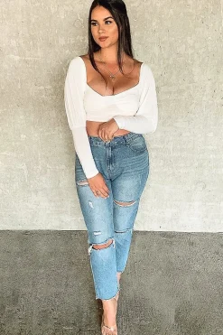Rebellious Fashion White Crepe Sweetheart Puff Sleeve Crop Top - Porsha