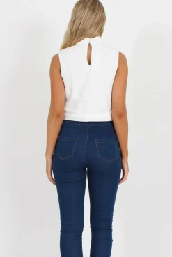 Rebellious Fashion White Crochet Crop Top - Amelia