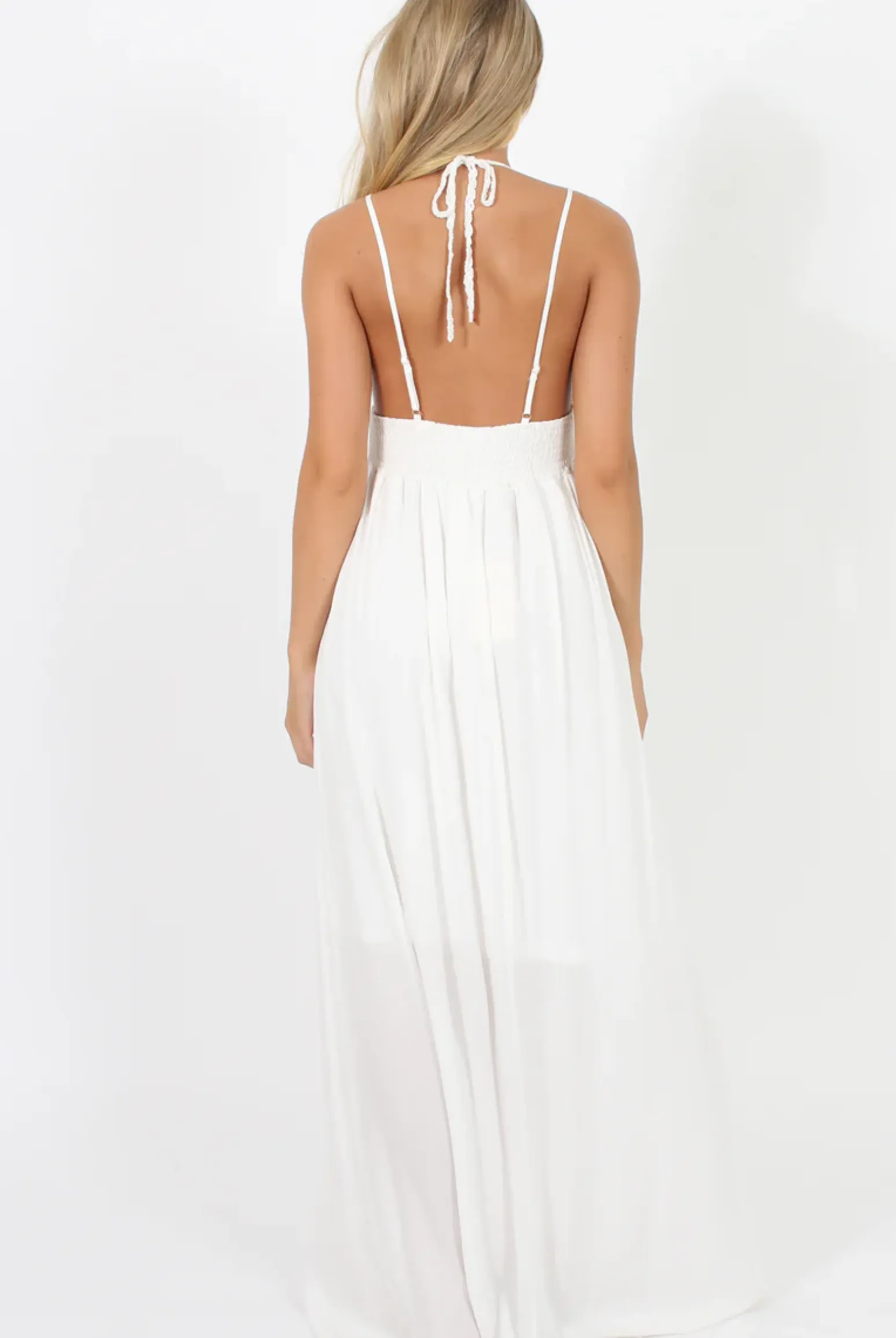 Rebellious Fashion White Crochet Maxi Dress - Beverly