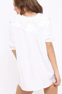 Rebellious Fashion White Crochet Shift Dress - Tarria