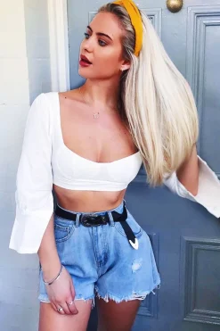 Rebellious Fashion White Cropped Bustier Crop Top - Mara