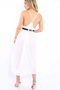Rebellious Fashion White Culotte Jumpsuit - Aj