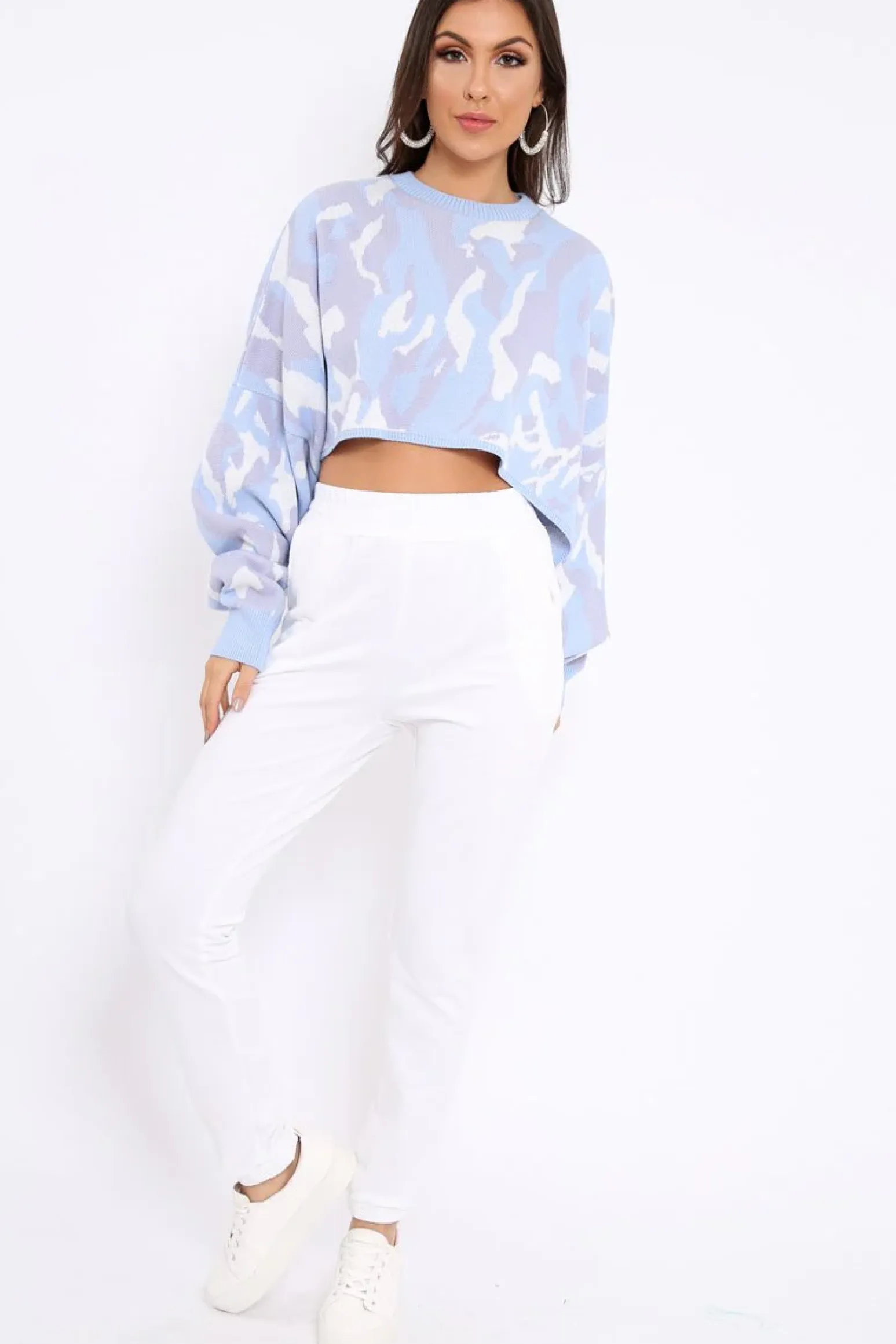 Rebellious Fashion White Elasticated Waist Joggers - Trina