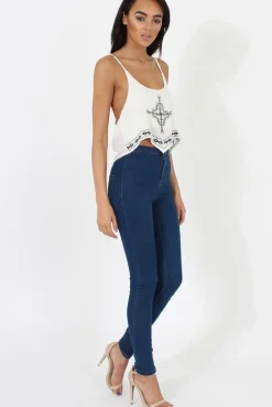 Rebellious Fashion White Embroidered Crop Top - Wren