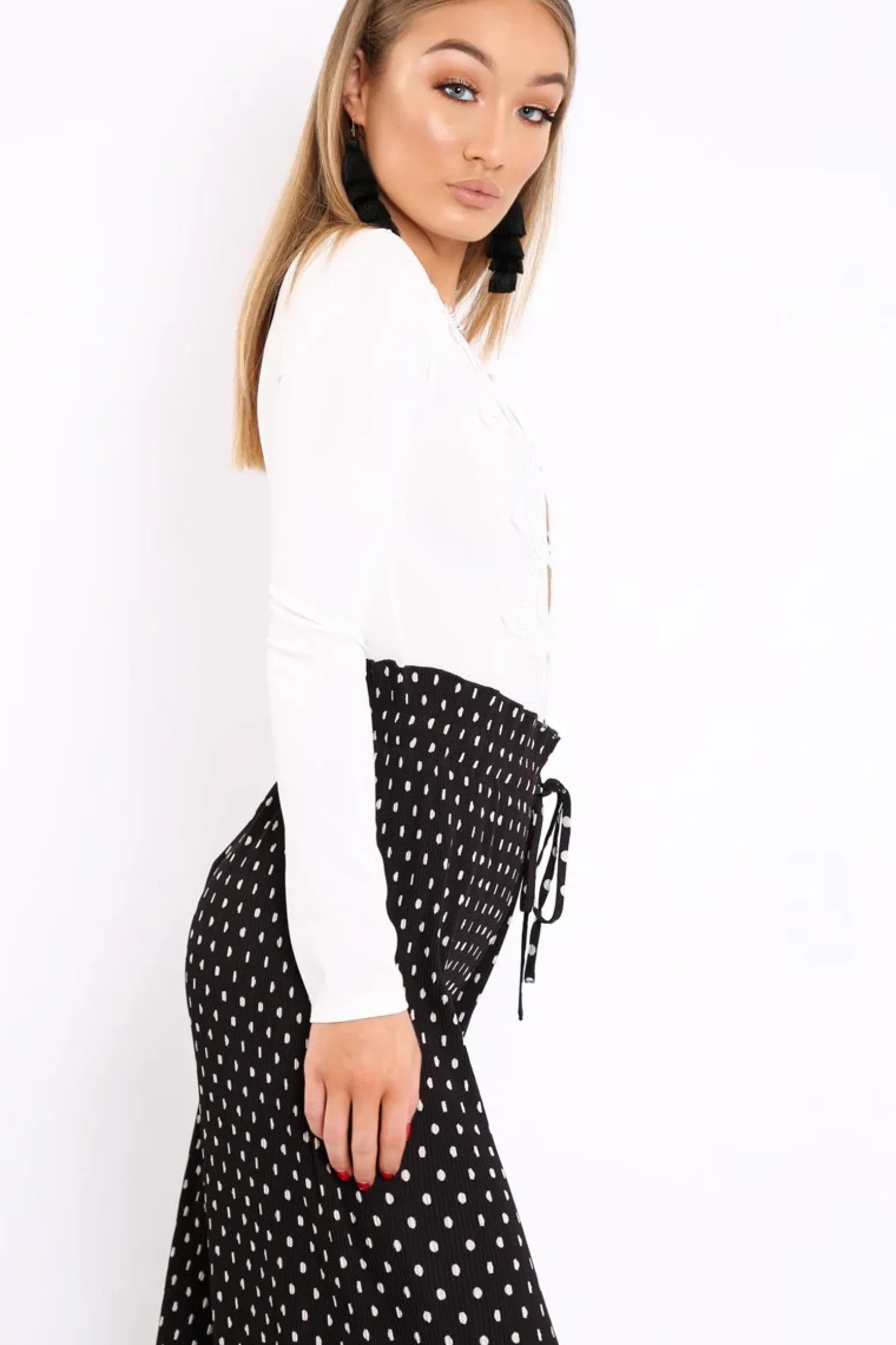 Rebellious Fashion White Embroidered Print Bodysuit - Addilee