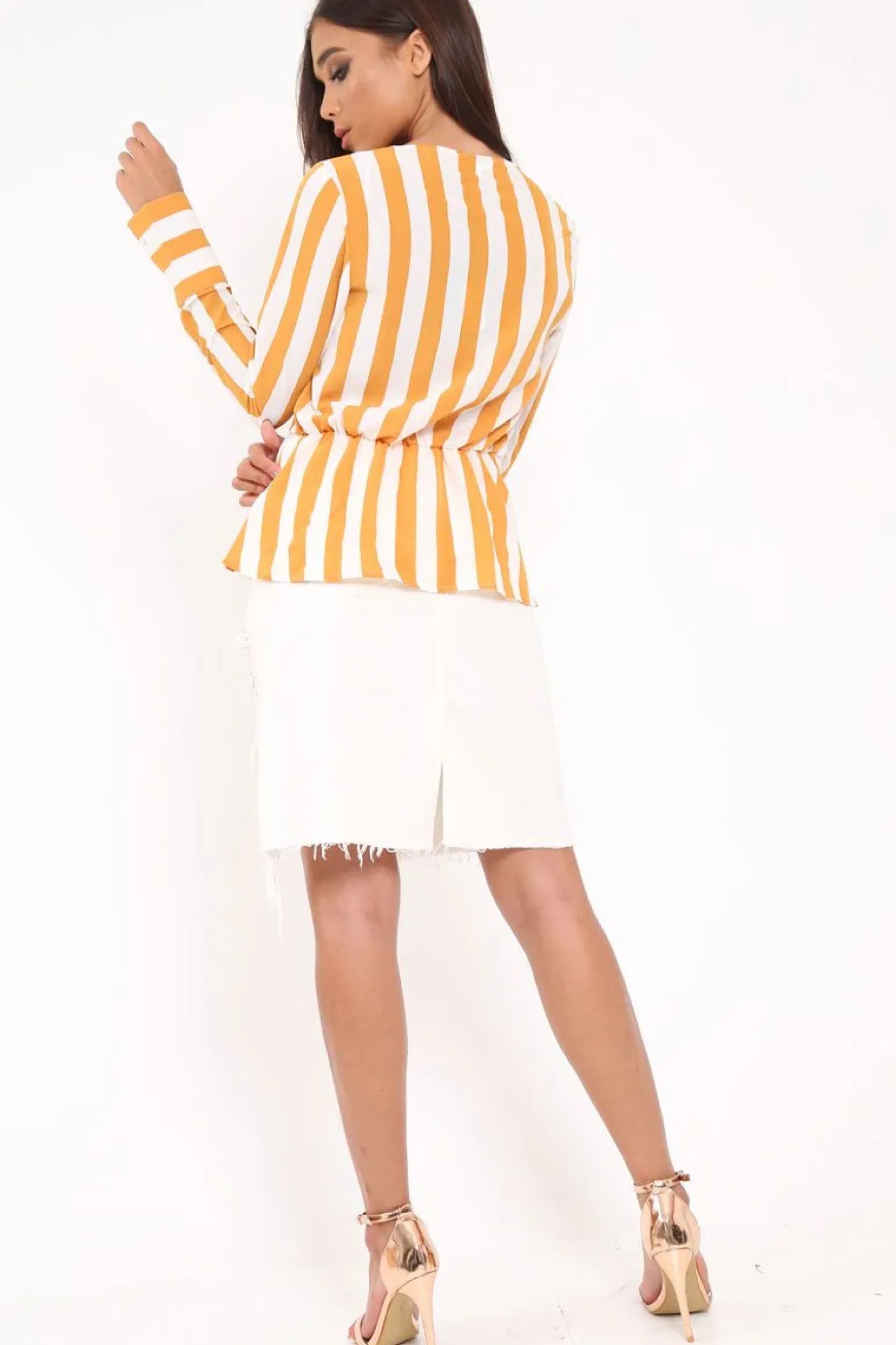 Rebellious Fashion White Extreme Rip Distressed Denim Skirt - Shavy