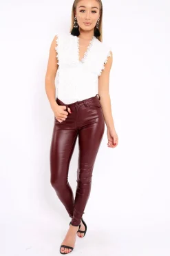 Rebellious Fashion White Floral Crochet Off The Shoulder Bodysuit - Shae