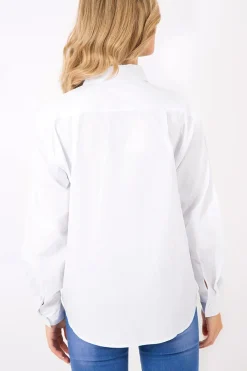 Rebellious Fashion White Floral Embroidered Shirt - Solange